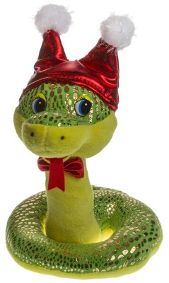 Игрушка "Змейка в шапке с помпонами"