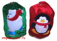 Новогодний подарок "Мешок Деда Мороза"+ игрушка "Мышь с сердечком"