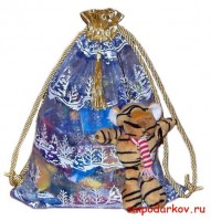 Новогодний подарок "Мешок зимняя сказка" + игрушка брелок тигр