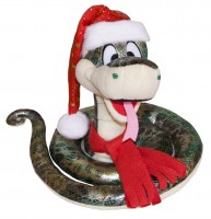 Мягкая игрушка змейка Санта