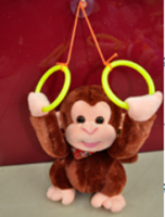 Мягкая игрушка №6 - обезьянка на кольцах на присоске